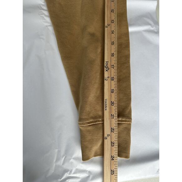 Victoria's Secret PINK Sz S Logo Relaxed Cropped Pullover Sweatshirt Tan Beige - Picture 12 of 13